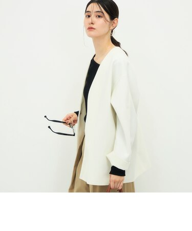 《防シワ/ストレッチ》ウォッシャブルストレッチジャージハオリ