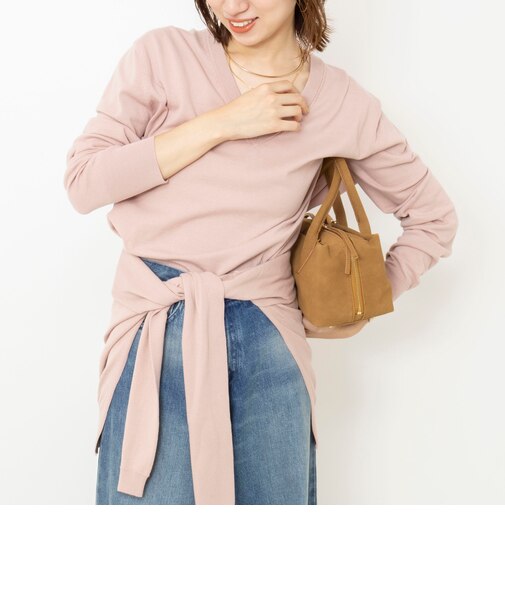 【 SHOP PRESS二見別注カラー】レイヤードピース付きVネックプルオーバー