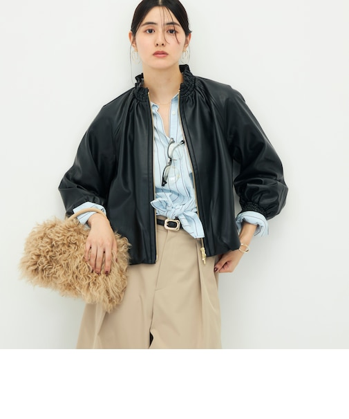 【MARILYN MOON/マリリーンムーン】soft eco-leather blouson別注
