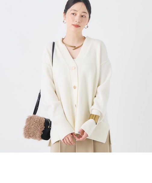 【WEB＆一部店舗限定カラーあり】MUSICゆったりVネックカーディガン