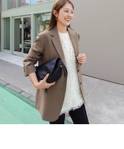 【PR阿部☆別注】《抗ピリング/ストレッチ》ウォッシャブルダブルクロスオーバージャケット