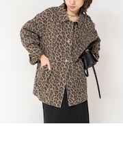 【WEB限定】ウォッシャブルレオパードジャケット