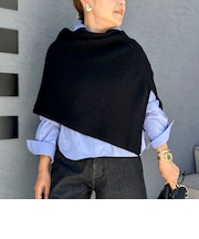 【WEB＆一部店舗限定カラー】《手洗い可能》マルチWAYニットポンチョ