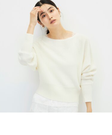 【BECシリーズ】カシミヤ混紡毛ショート丈プルオーバー