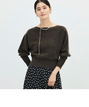 【BECシリーズ】カシミヤ混紡毛ショート丈プルオーバー