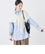 ウォッシャブルカシミヤ混三角ストール