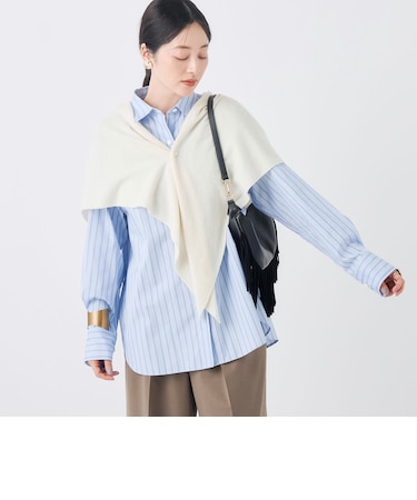 ウォッシャブルカシミヤ混三角ストール