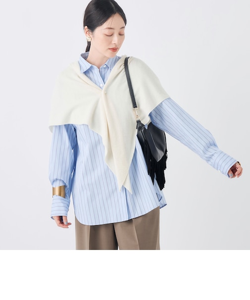 ウォッシャブルカシミヤ混三角ストール