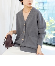 【EC限定】《手洗い可能》総針ビックVネックカーディガン