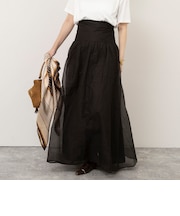 【MARILYN MOON/マリリーンムーン】sheer starched cotton 2way camiskirt