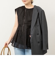 【MARILYN MOON/マリリーンムーン】sheer starched cottonブラウス