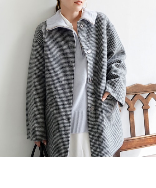 リバーシブルノーカラーショートコート｜ジャーナルスタンダード