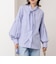【MARILYN MOON/マリリーンムーン】stripe embroidery tie blouse