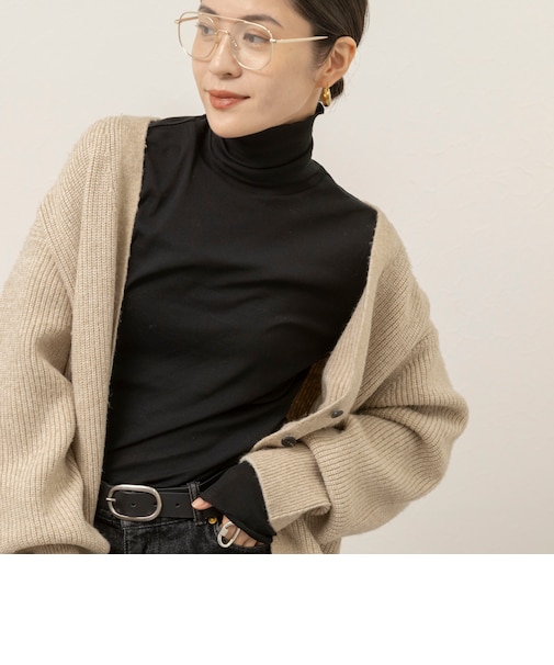 【MAQWEL/マクウェル】コットンフライスタートルネックプルオーバー