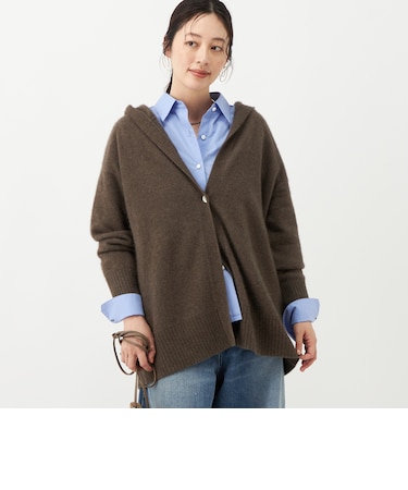 【WEB＆一部店舗限定カラー】《手洗い可能》ヘアリーフーディーカーディガン
