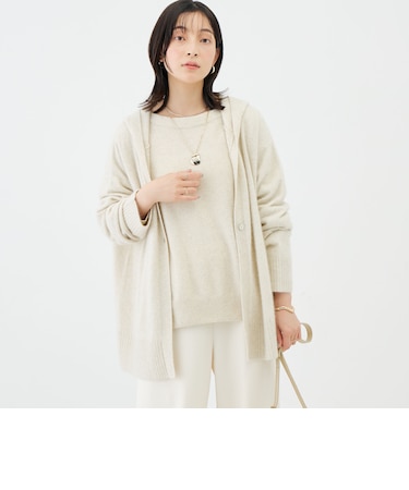 【WEB＆一部店舗限定カラー】《手洗い可能》ヘアリーフーディーカーディガン
