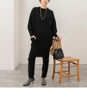 【WEB限定】ワイドリブヘムロングニット