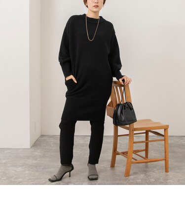 【WEB限定】ワイドリブヘムロングニット