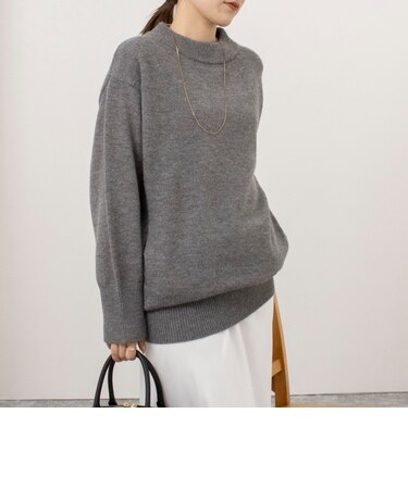 【WEB限定】ワイドリブヘムロングニット