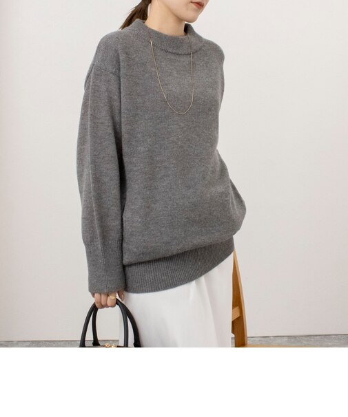 【WEB限定】ワイドリブヘムロングニット