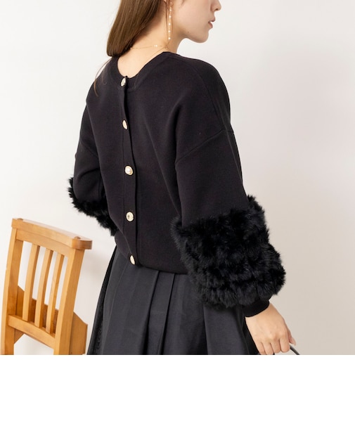 【TORRAZZO DONNA/トラッゾドンナ】2WAY Rabbit Fur knit Top