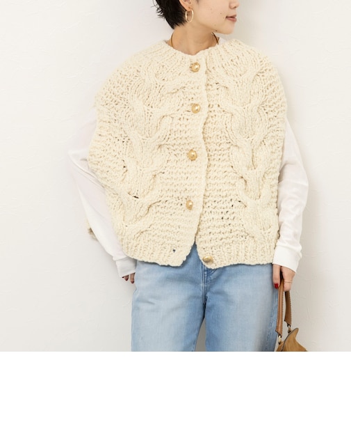 【IRONING/アイロニング】long cable cape