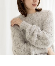 【TORRAZZO DONNA/トラッゾドンナ】透かし編み柄フェザープルオーバー