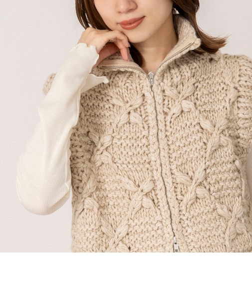 【TORRAZZO DONNA/トラッゾドンナ】Chunky Cable Knit Vest