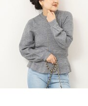 《手洗い可能》片畦ペプラムニット
