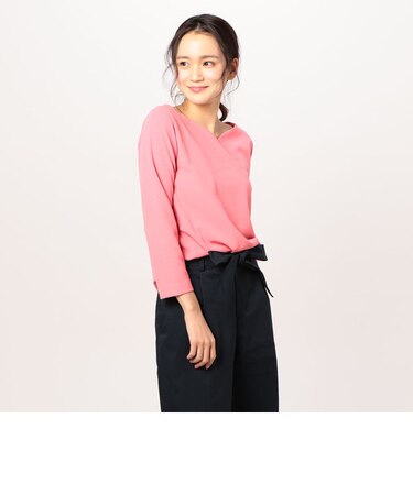 カットジョーゼット裾タックプルオーバーカットソー