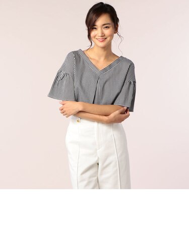 【WEB限定】ピケ後ろリボンブラウス