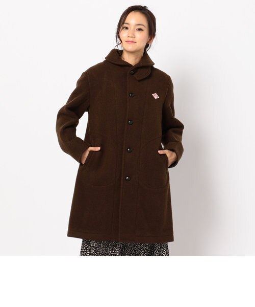 DANTON/ダントン】WOOL MOSEER LONG 丸衿フード付コート (JD-8457 WOM
