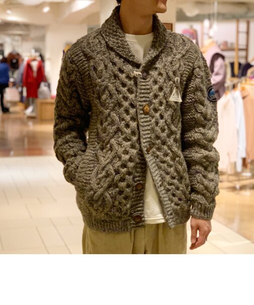 【HIMALAYAN CLIMBER’S HAND-KNIT/ヒマラヤンクライマーズハンドニット】ショールカーディガン #HCK-19F1
