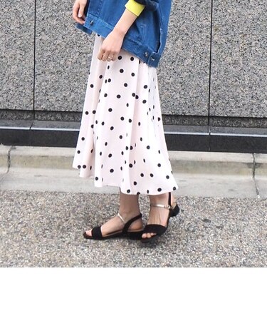 ラインアッパーローヒールサンダル