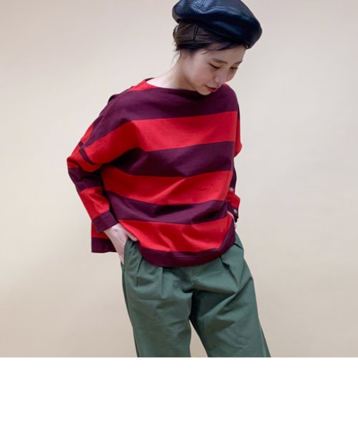 【Traditional Weatherwear/トラディショナル ウェザーウェア】袖釦ボーダーカットソーTシャツ