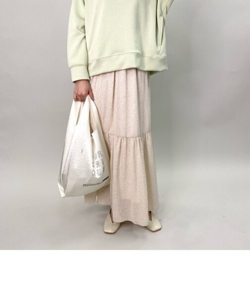 ピンドットティアードマキシスカート