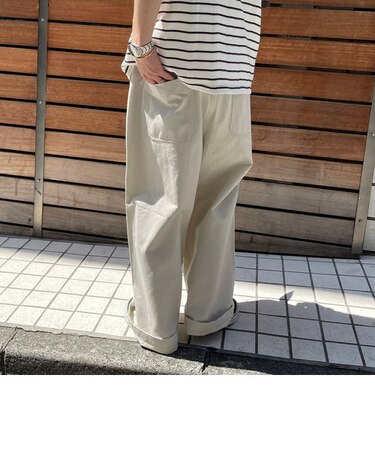 【unlume/アンルーム】NOAH PANTS ワイドテーパード タックパンツ