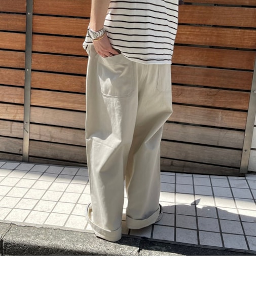 【unlume/アンルーム】NOAH PANTS ワイドテーパード タックパンツ
