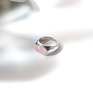 オーバルフレーム天然石リング