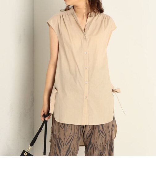 プードルクロスヴィンテージ サイドリボンブラウス