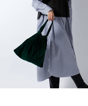 【Hollingworth Country outfitters/ホリングワースカントリーアウトフィッターズ】ベロアドローコードスクエアバッグ