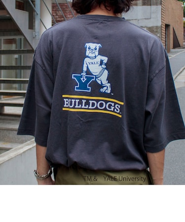 【YALE/イェール】別注プリントTシャツ VINTAGE DYEING カレッジロゴ