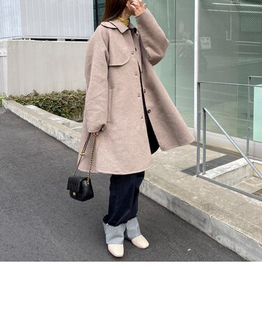 Aラインステンカラーリバーコート