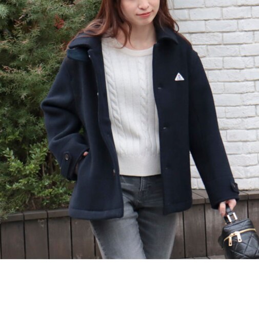 【GEVACO/ゲバコ】ウールモッサ ステンカラーショートコート