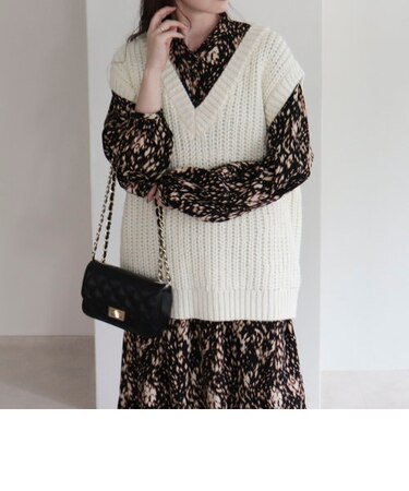 【セットアップ】ニットベストセットワンピース