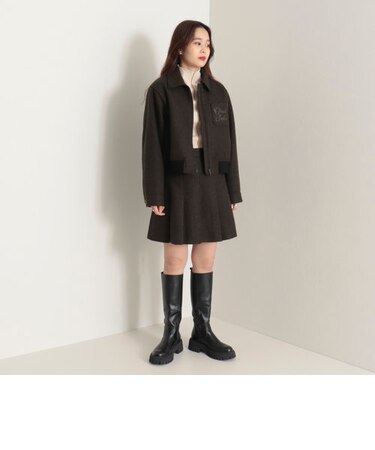 【セットアップ可能】刺繍入りZIPブルゾン