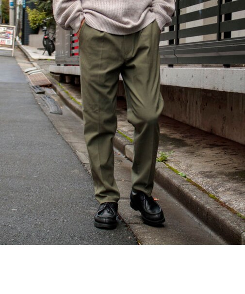 【GLOSTER/グロスター】GUMストレッチカルゼイージーパンツ ウエストゴム センタープレス