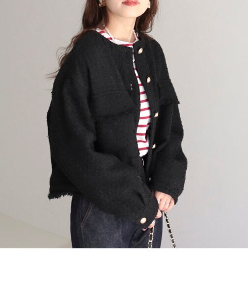 ツィードノーカラージャケット