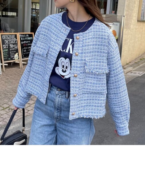 ツィードノーカラージャケット