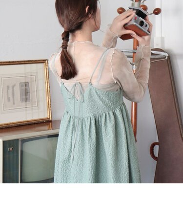 【新色追加】花柄ふくれジャガードワンピース